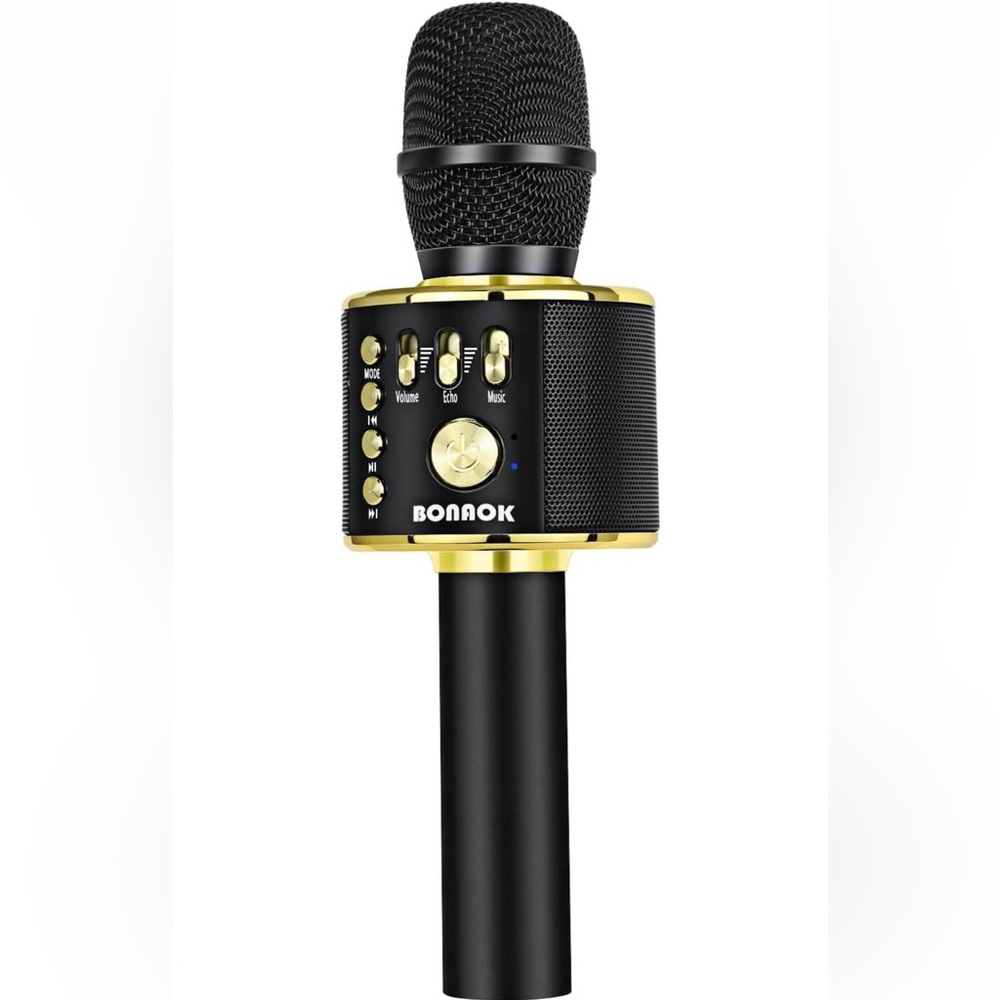 BONAOK Black and Gold Wireless Microphone NWOT